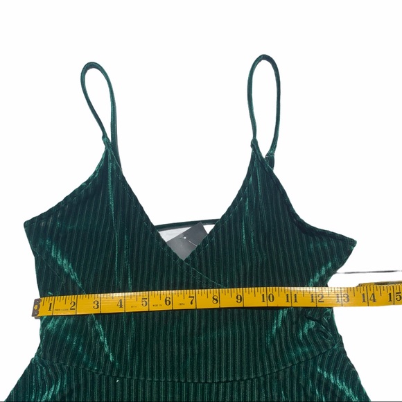 Forever 21 Forrest Green Ribbed Velvet Mini Dress - Picture 7 of 9